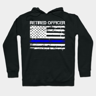 Retired Police Officer Proud Patriotic Officer American Flag Hoodie